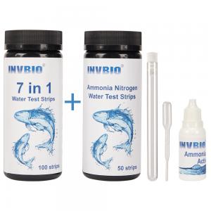 Invbio 7 In 1 Fish Aquarium Water Test Strips Ammonia Nitrogen Test Kit