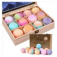 OEM Colorful Natural Sea Salt Bath Bombs Gift Box For SPA Stress Relief