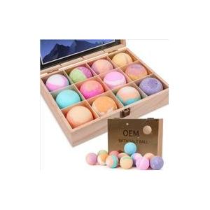 OEM Colorful Natural Sea Salt Bath Bombs Gift Box For SPA Stress Relief