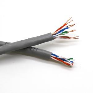 China Cabo flexível da rede dos ethernet de UTP CAT5E do condutor do cabo de lan OFC/BC do cinza 0.5mm supplier