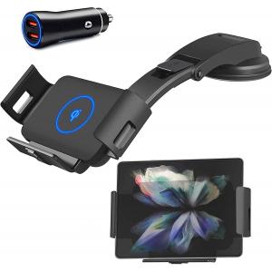 phone Car Holder Wireless Charger 9V 1.67A For Samsung Galaxy Z Fold 2 / S21