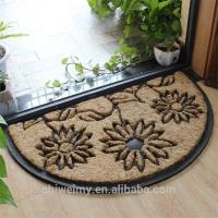China Waterproof Coir Entrance Matting , Half Moon Rubber Door Mat Puzzle Style on sale