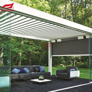 China 4x4m Outdoor Motorized Aluminum Pergola With Louver Roof Garden Building supplier
