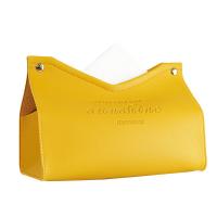 China Simple Style Rectangle Custom Luxury Nordic Type PU Leather Gold Paper Tissue Box Cover on sale