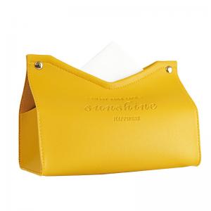 Simple Style Rectangle Custom Luxury Nordic Type PU Leather Gold Paper Tissue Box Cover