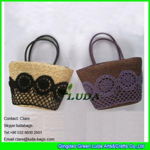 LUDA discount handbags crochet lace wheat straw tote bags