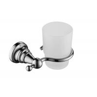 China Metal Base Bathroom Cup Holder / Hotel Bathroom Tumbler Holder Chrome on sale