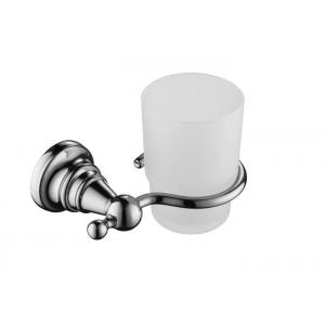 China Metal Base Bathroom Cup Holder / Hotel Bathroom Tumbler Holder Chrome supplier