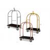 China Hotel Lobby Room Service Trolley Stainless Steel Mirror Gold Finish with Red Carpet Platform wholesale