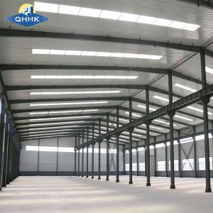 China Prefabricated Long Span Steel Construction Warehouse Single Double Slope Roof Fabrication supplier