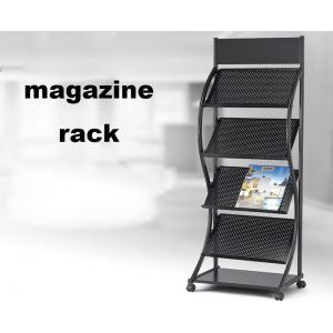 Brochure Magazine Display Shelf , Portable Brochure Display Stands With Logo Design