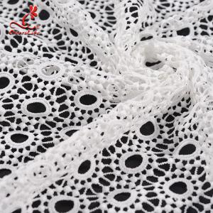 China African Style Guipure Water Soluble Lace 100% Polyester Milk Silk Embroidered Fabric supplier