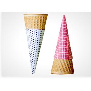 Disposable Light Film 4C Eco Friendly Food Packaging 4 Color Icecream Cone Sleeves