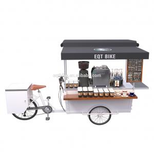 China 300kg Load Wood Vending Box Structure Coffee Bike Cart supplier