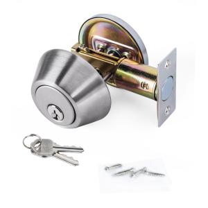 China High Security SUS304 Single Cylinder Deadbolt Door Locks Plated Nickel Finish wholesale