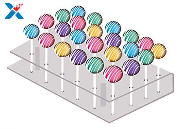 21 Holes Clear Acrylic Cake Pop Stand , Transparent Acrylic Lollipop Stand