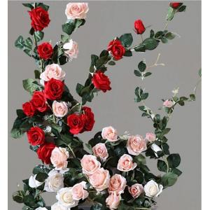 Decorative Climbing Artificial Rose Vine For Ceiling Walls Fences ODM