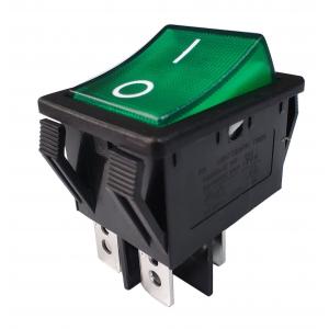 China High Quality R5 Green Illuminated Rocker Switch, 32*25mm, 20A 125V, ON-OFF, 10,000 cycles supplier