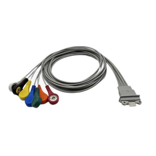 China Schiller Medilog AR12 más 7 el conector rápido de la ventaja ECG Holter Patient Cable 1m supplier