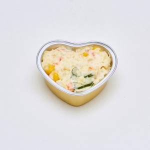 China Heart Shaped Foil Food Container 100ml Gold Baking Pans With Lids Valentines Day Decor supplier