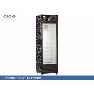 China Hotel Restaurant Refrigeration 238L Upright Display Refrigerator Painted Aluminum Interior supplier