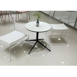 Recycled Metal Base Round Table High Top White Circle Coffee Table