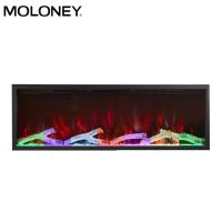 China Built In Wood Burning Effect Flame Electric Fireplace Customized 72Inch For Home on sale