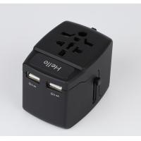 China RoHS  Certificate Worldwide Travel Adaptor With Twin Usb Charger on sale