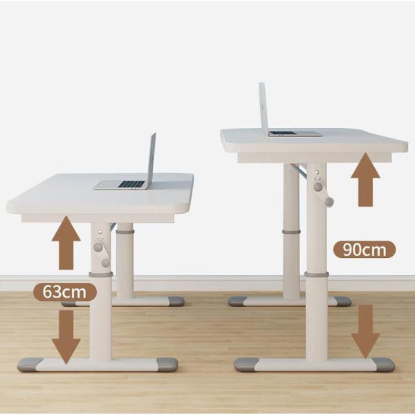 Table d'événement de salon Taille réglable bureau de conférence manuel en bois blanc