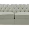 Handmade Genuine Leather Sofa Set High Density Foam White Leather Chesterfield