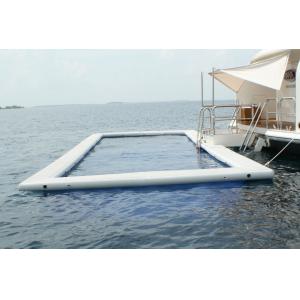 1000D Double Wall Fabric Floating Water Anti-jellyfish Pool Inflatable Sea Swimming Pool With Netting Enclosure