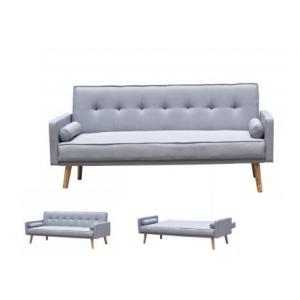 Modern Grey Fabric Sofa Bed Foldable Reclining Positions Europe Style