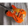 Custom orange TL hollow body f hole ebony fingerboard gold bridge electric