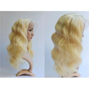 China 20 Inch Blonde Glueless Lace Front Human Hair Wigs With Body Wave supplier