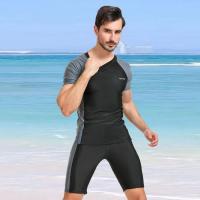 China Sunscreen Two Piece Mens Swimsuit Plus Size Men 2 Piece Swimsuit on sale