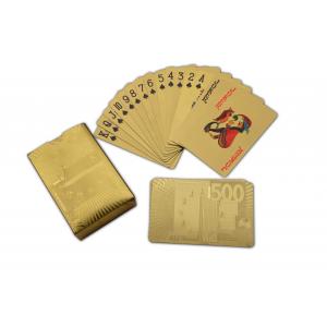 China Cartão de jogo dourado chapeado ouro gravado da ponte da folha de ouro da cor de 500 cartões de jogo do Euro supplier
