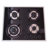 China Built In Installation Home Gas Stove 8mm Tempered Glass Panel Stainless Steel Surface on sale