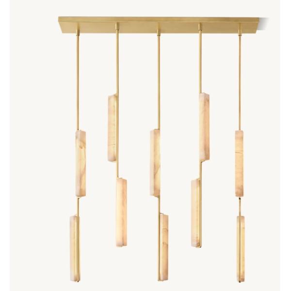 China Modern Audubon Alabaster Linear Chandelier 54" for Island for sale
