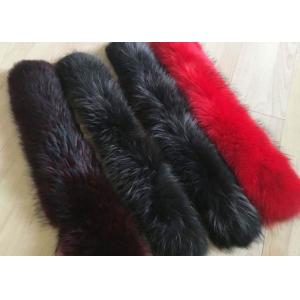 China Dyed Genuine Raccoon Black Real Fur Collar Real Warm For Men Jacket / Coat supplier