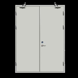 Customized Sizes 40/45/55 mm Galvanized Steel Fire Rated Emergency Exit Metal Doors