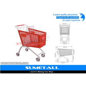 Supermarket Plastic Shopping Trolley On Wheels