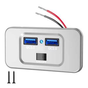China Compact 36Watt QC3.0 Dual RV USB Charging Station With Switch For Multi Vehicle wholesale