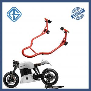 China Tire Changing PVC Motorcycle Wheel Lift Stands Red Headstock Paddock Stand supplier