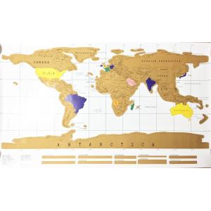 China High Quality Hard Paper 88x52MM World Map Poster Scratch Map supplier