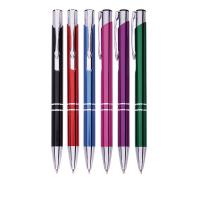 China Customization Logo Plastic Office And School Supplies Colorful Metal Ballpoint Pen on sale