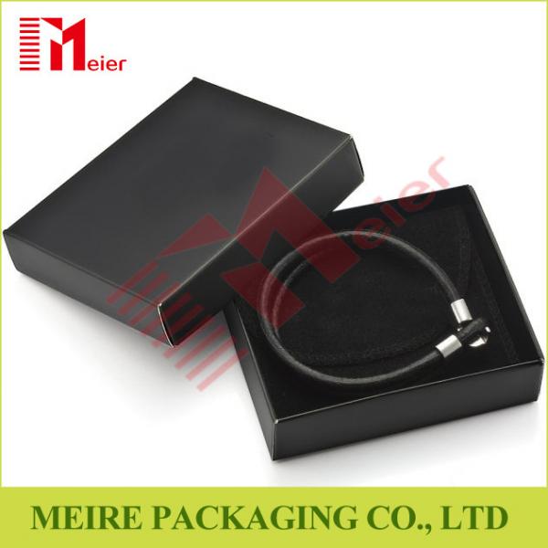 Luxury glossy black Bracelet small cardboard jewelry boxes wholesale with black