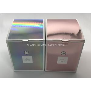 Pink 5×5cosmetic Gold Foil Gift Boxes Laser Filmed Paper Packaging Printing