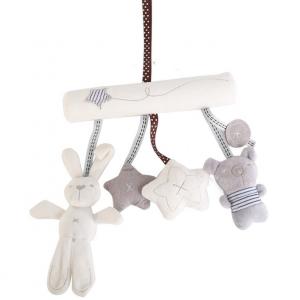 Baby rabbit car hanging music bed around safety seat hanging piece plush toy baby toy lathe hanging