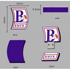2D Design Customized USB Flash Drive, 4GB 8GB Personalized PVC USB for Bank Promotion