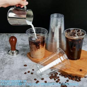 16 Oz Clear Cups With Dome Lids, Disposable Plastic Drinking Cups, 16 Oz Parfait Cups For Ice Coffee, Smoothie
